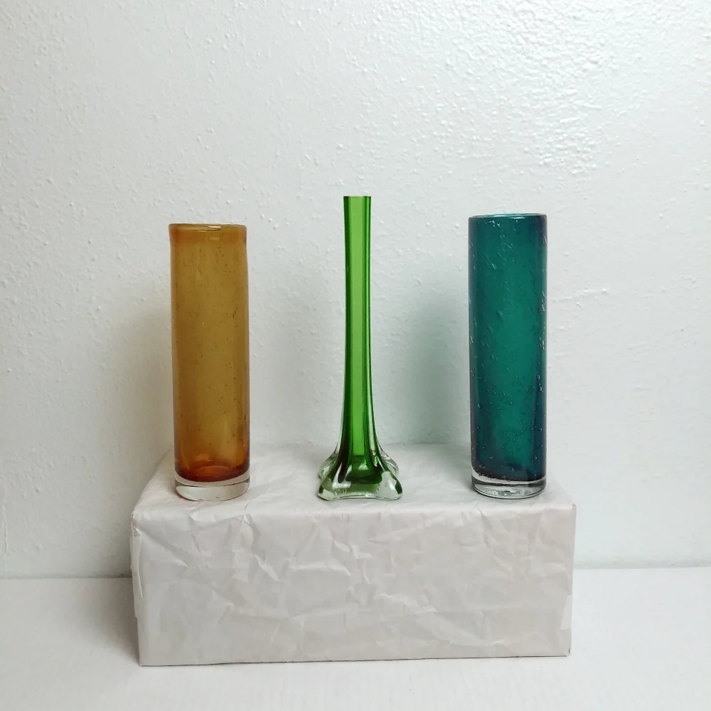 Bund Vases Glass Vintage Bud Vases Bundle Of 3